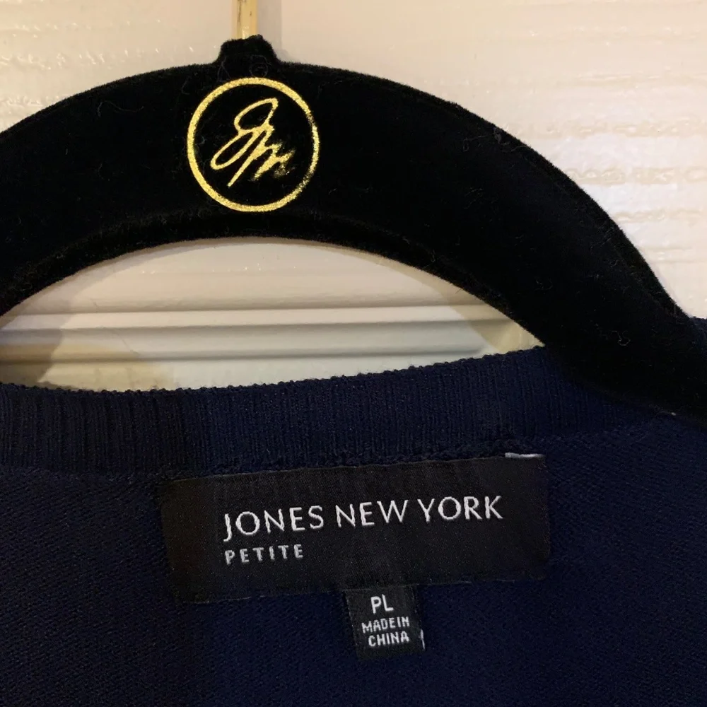 Jones New York Petite Navy Blue Cardigan Sweater sz PL